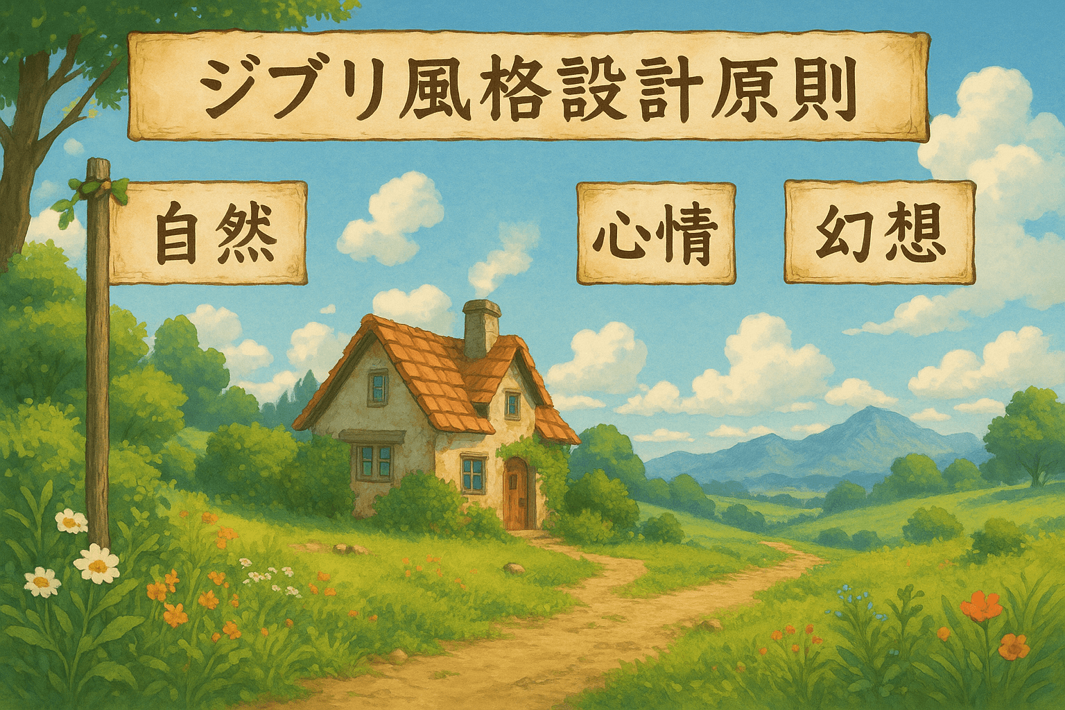 Ghibli Style Design Principles Display